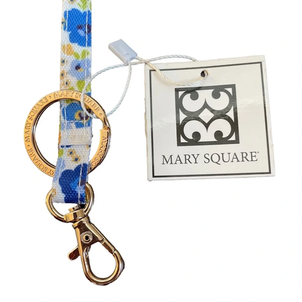 Mary Square Lanyard Keychain Holder - Floral - NWT